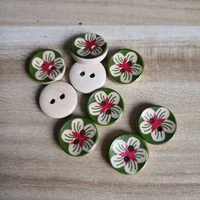 shine wooden sewing buttons scrapbooking round two holes sheep pattern 15mm dia 50pcs costura botones decorate bottoni botoes