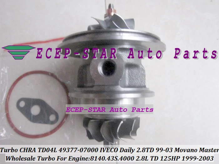 Картридж Turbo CHRA TD04L 49377-07000 454126 751578 53039700075 53039700034 для IVECO Daily 99-8140 43 S.4000 2.8L бесплатная