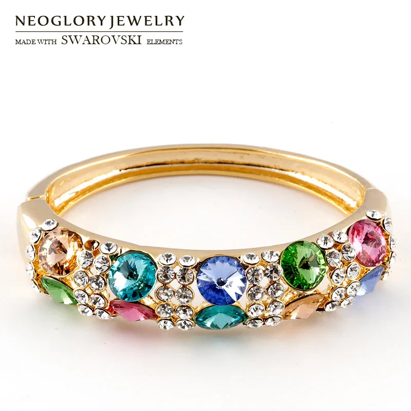 Neoglory австрия кристалл и чешский горный хрусталь браслет для женщин красочный