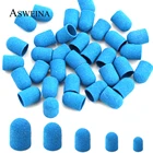 Синие шлифовальные колпачки 5 шт., многоразмерные пластиковые песочные блоки для электрического маникюра и педикюра, аксессуары для ухода за ногами