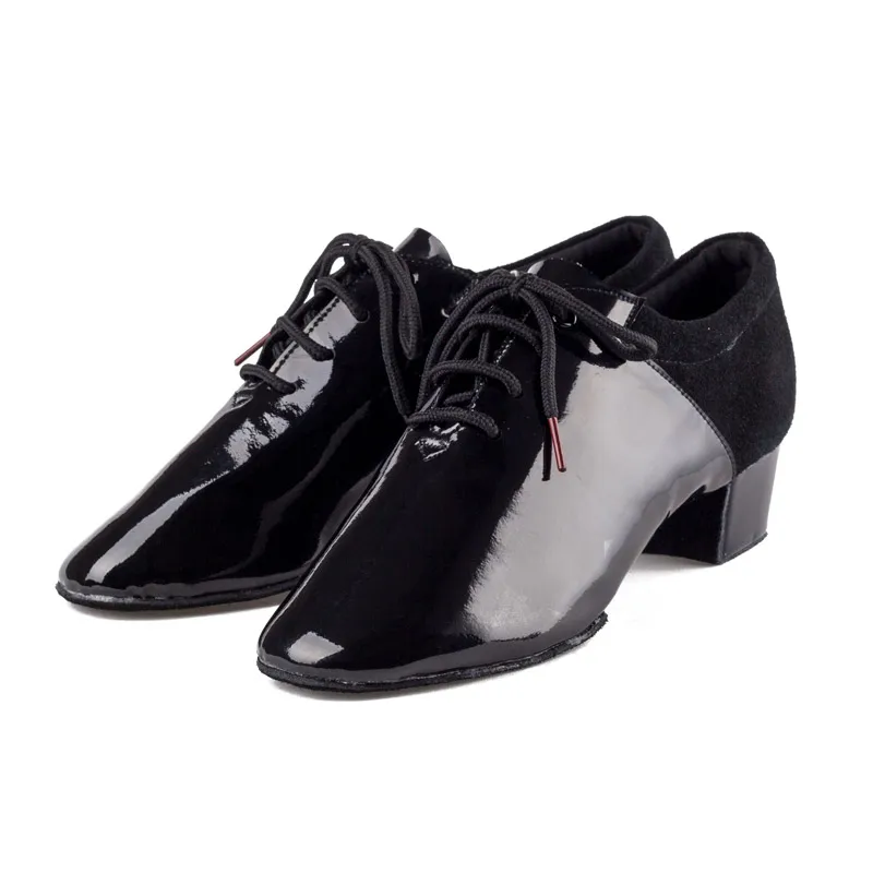Sneakers Dance Shoes Ballroom Latin Shoes Jazz Import patent leather Comfortable heel High - end professional Black heel 4.5 cm