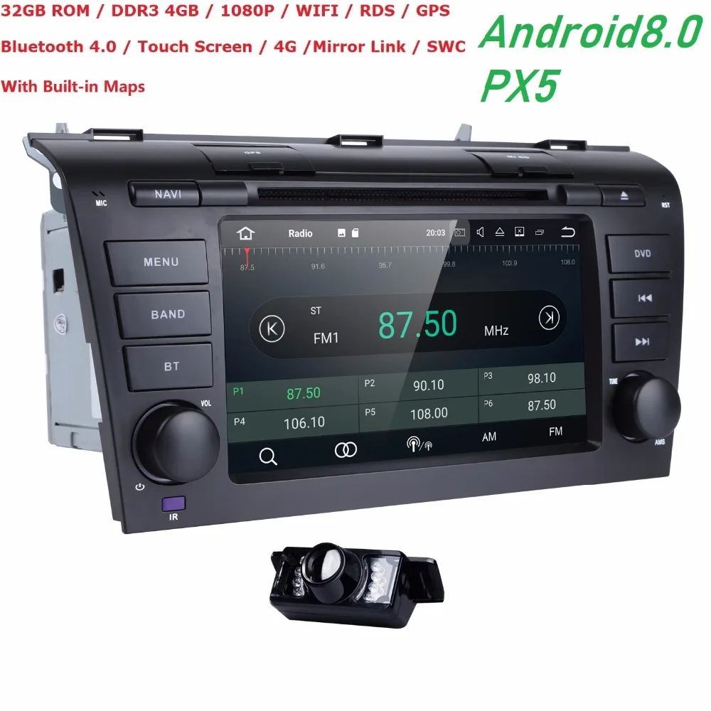7 &quotAndroid 8 0 Восьмиядерный 32 ПЗУ 4G RAM Авторадио для Mazda 3 2006 2008 видео Wifi Bluetooth
