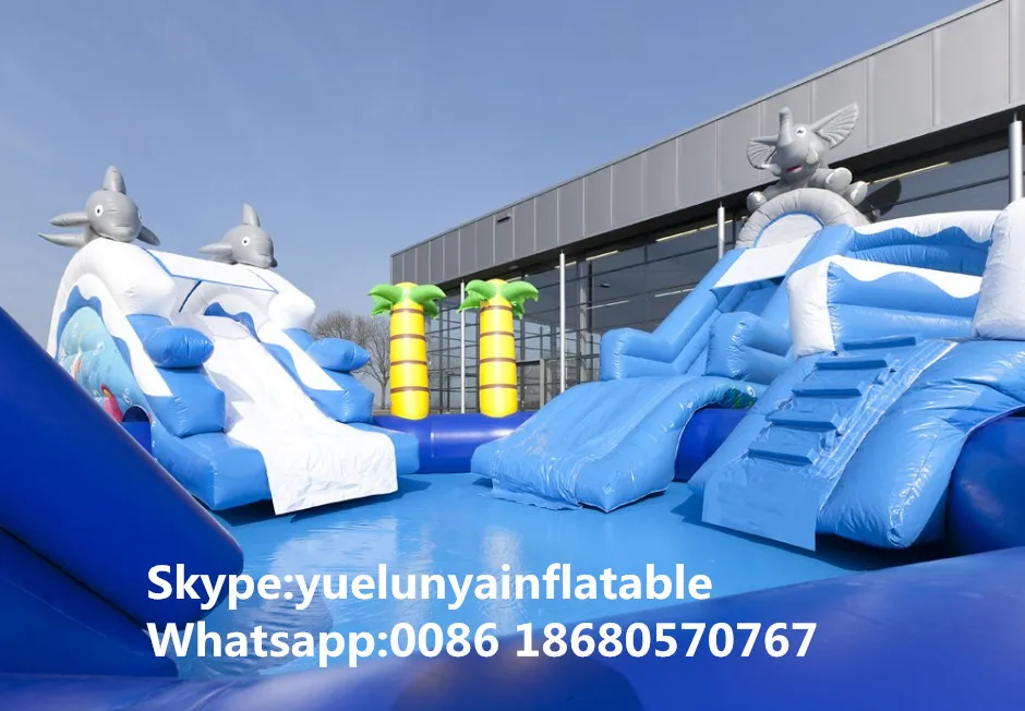 Прямая продажа с фабрики надувной замок горки бассейн горка большой аквапарк