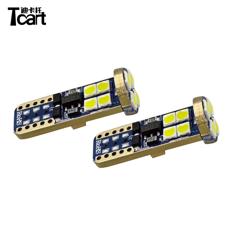 Tcart 2 шт. авто светодиодные лампы автомобиля T10 3030 Подсветка регистрационного