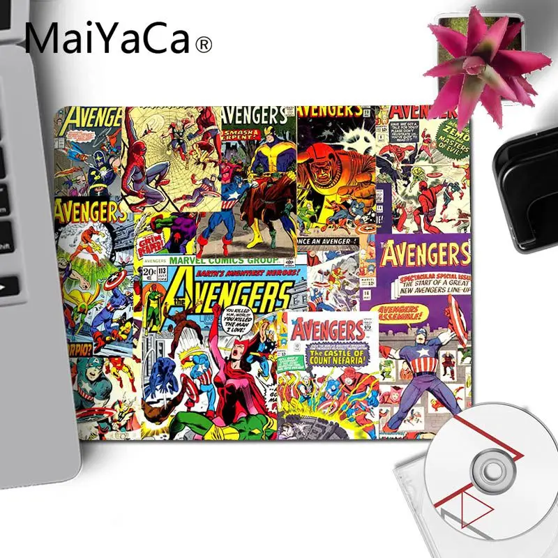 No Lock Edge18x22cm MaiYaCa Лидер продаж Мстители Marvel Comics маленькие игровые коврики для мыши Настольный коврик DIY дизайн игровая мышь подкладка для коврика для ПК ноутбук - Цвет: No Lock Edge18x22cm