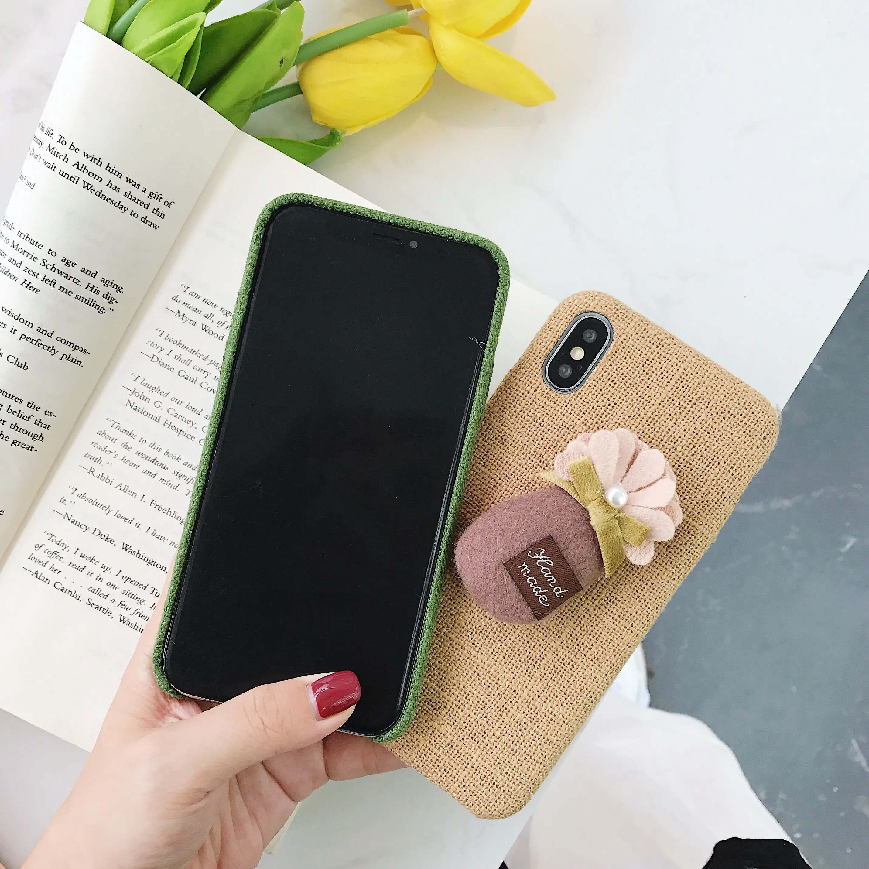 Cloth Texture Soft Canvas Chirsmas Case For iPhone 7 8 Plus Ultra-thin Phone Cover iphone 6 6S X XR Xs Max |