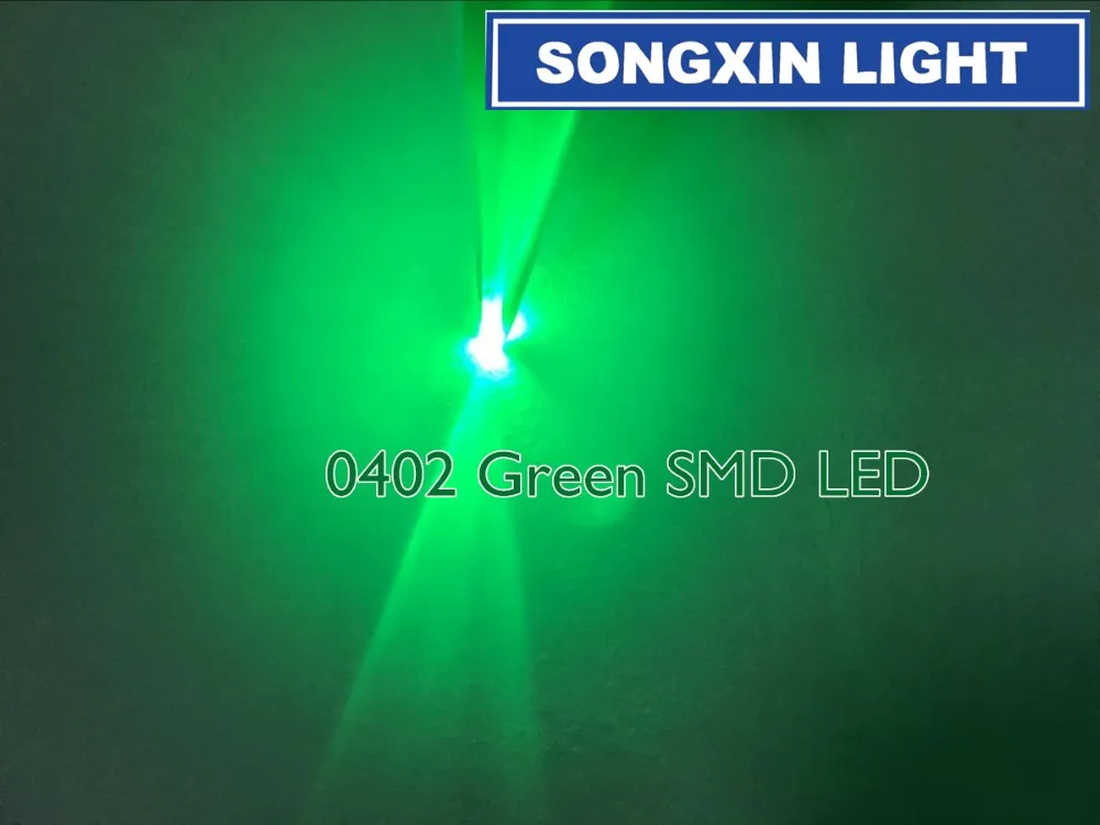 500 шт. 0402 1005 SMD светодиодный чип с зеленым поверхностным креплением SMT