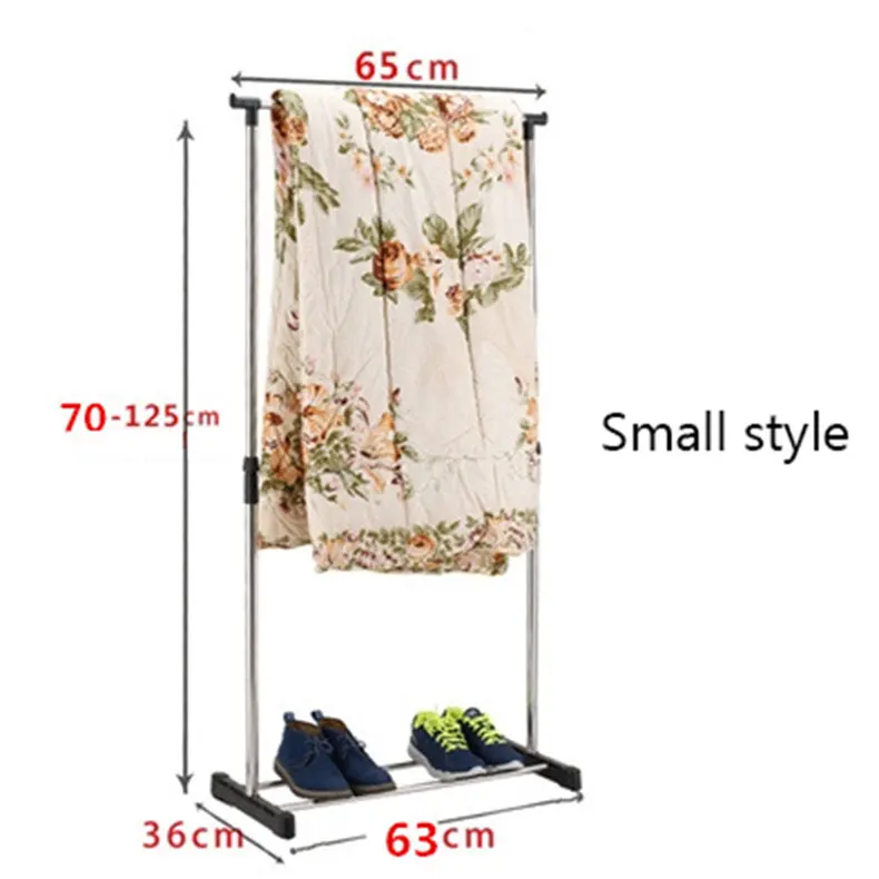 Simple Folding Clothes Hanger Movable Assembled Coat Rack Stand Adjustable Clothing Closet Bedroom Living Room Furniture
