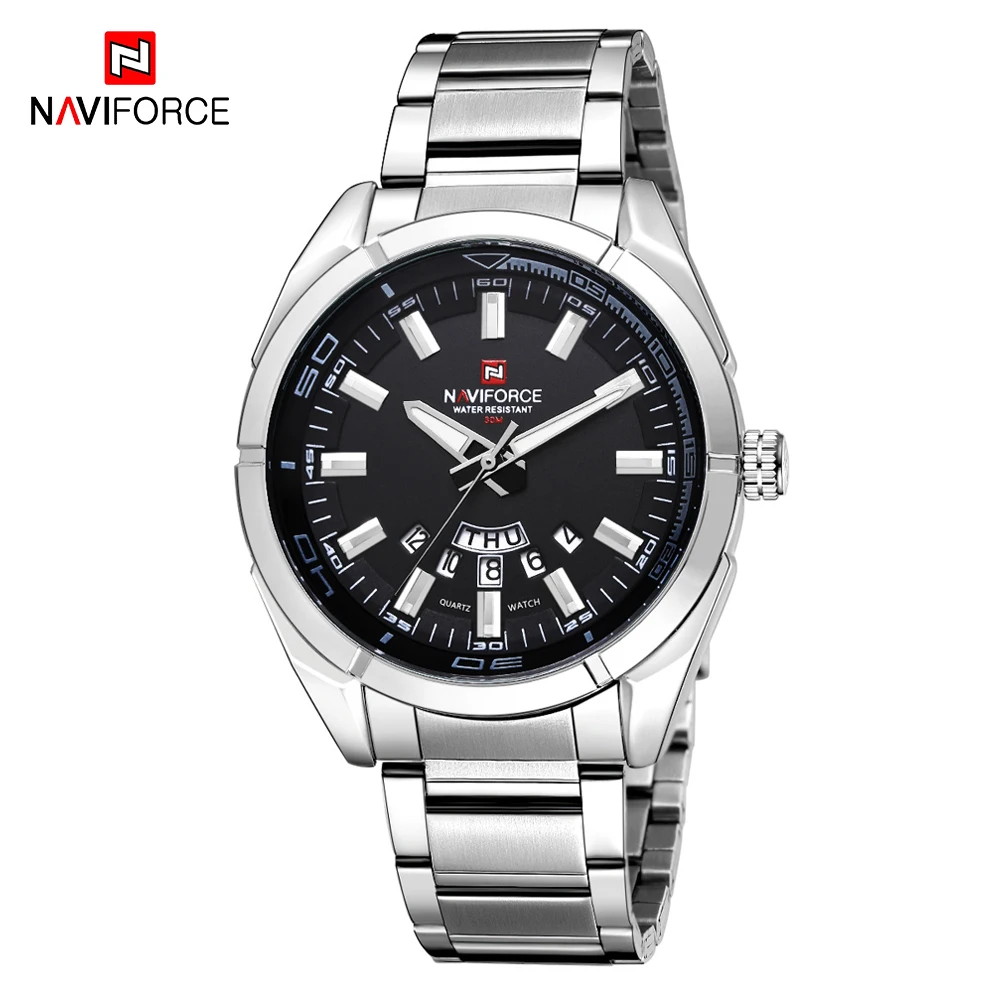 NAVIFORCE Роскошные Брендовые спортивные кварцевые часы мужские модные из