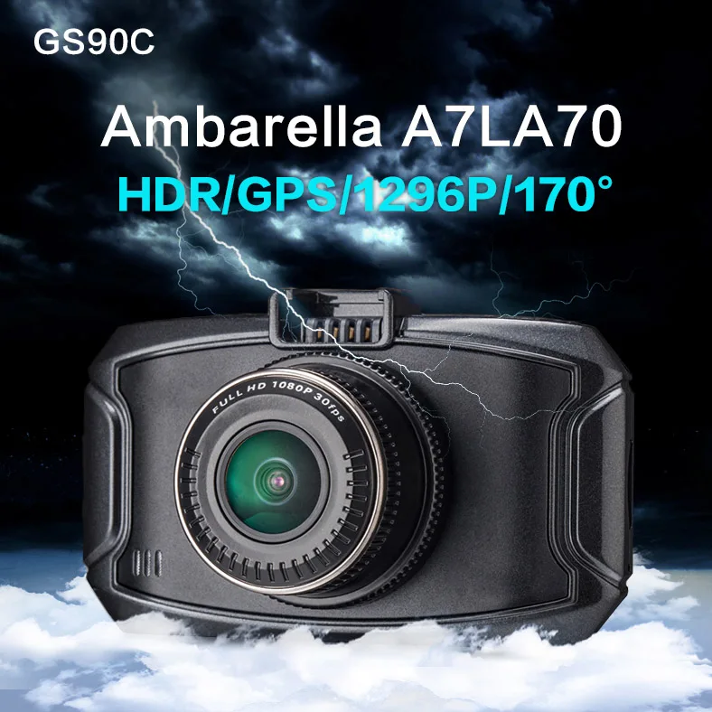 Xycing Видеорегистраторы для автомобилей GS90C Ambarella A7LA70 gps Камера Logger 1296 P Full HD 2 7