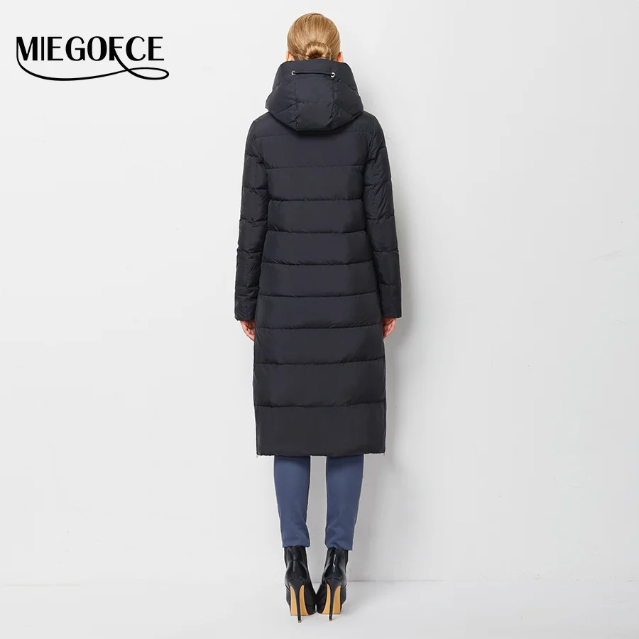 Новая Зимняя Коллекция MIEGOFCE 2016 Женский Зимний Пуховик Длинная Теплая Женская