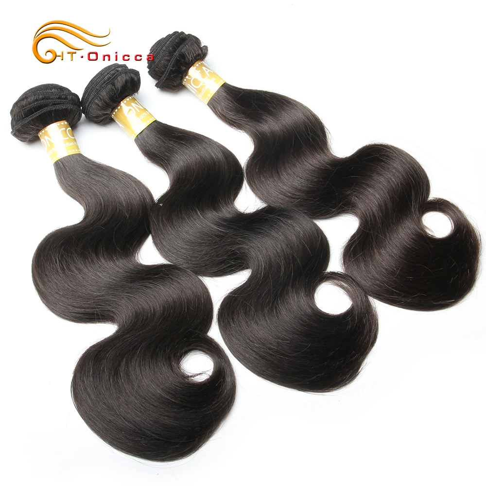 Onicca объемные волнистые пучки с фронтальным бразильским плетением волос 13x4