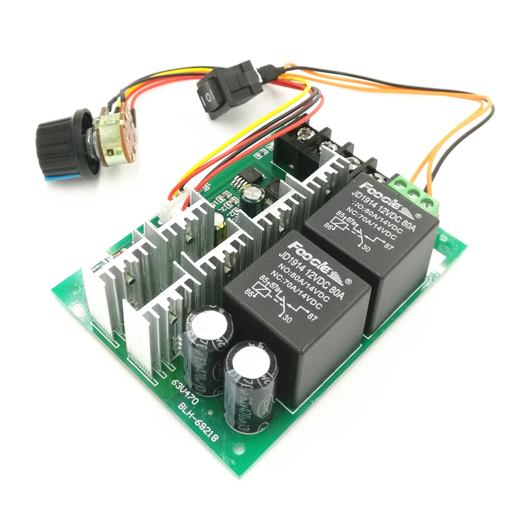 Мощный PWM DC 12 v/24 v/36 v/48 v 40A контроллер скорости двигателя с обратным переключателем(6,5