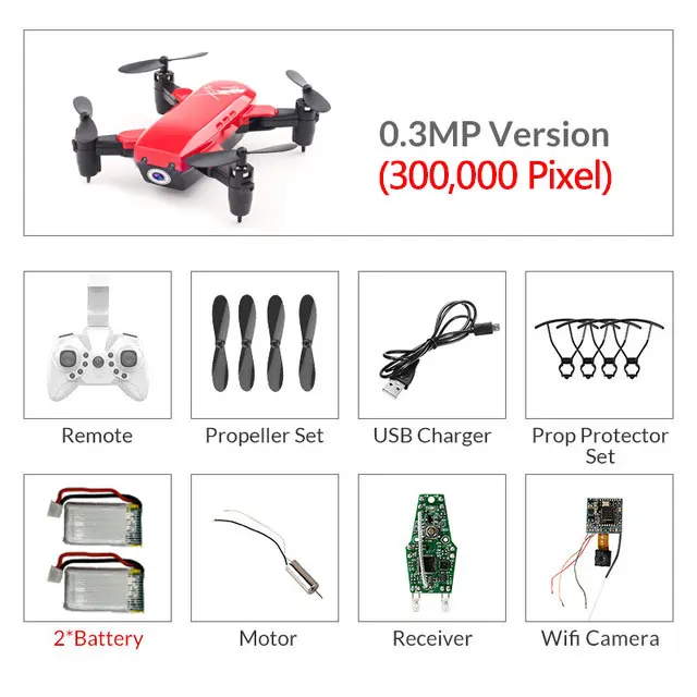 Red 30W 2B Мини-Дрон с камерой 0.3MP HD RC вертолет с WiFi Безголовый режим RC Квадрокоптер с камерой Режим высокой фиксации игрушки для детей - Цвет: Red 30W 2B