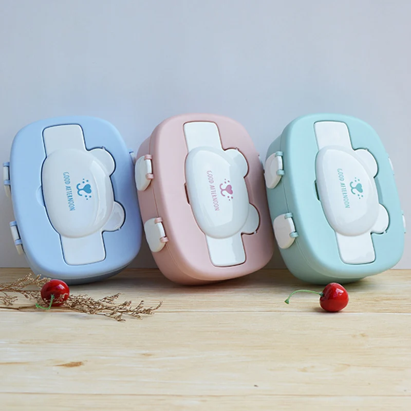 MICCK Cartoon Cute Lunch Box For Kids Leakproof Creative Bento With Spoon BPA Free Brief Food Container Kitchen Store |