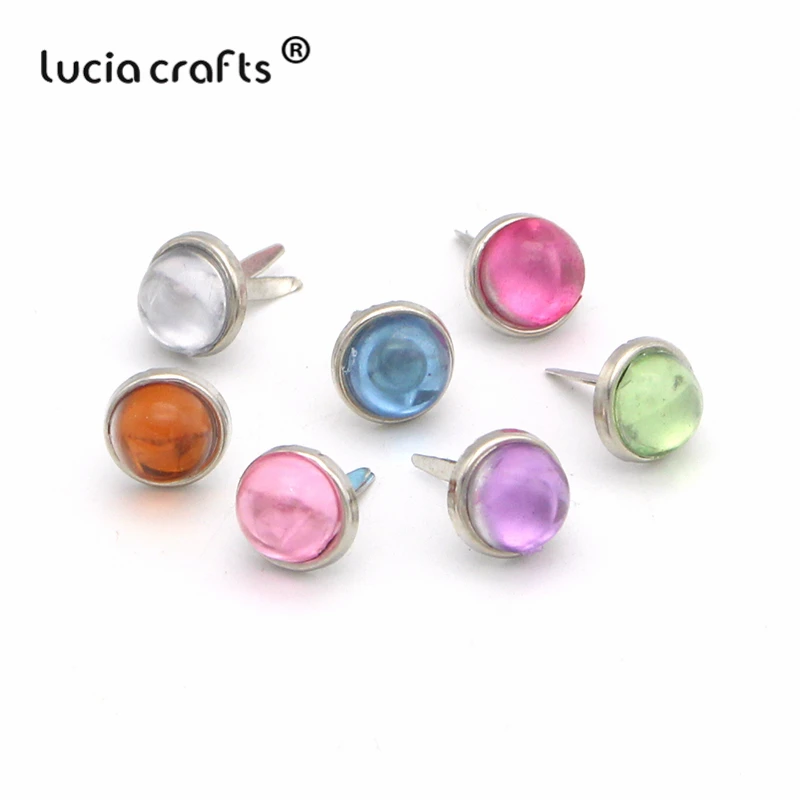 Lucia crafts 12 шт/24 шт 8 мм круглые стразы штифтики для скрапбукинга, украшение из металла DIY декоративные аксессуары G0913
