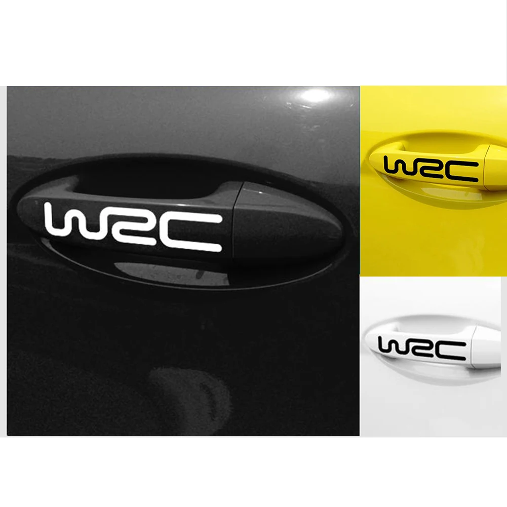 4 шт./компл. автомобильные дверные ручки наклейки самоклеящиеся WRC письмо