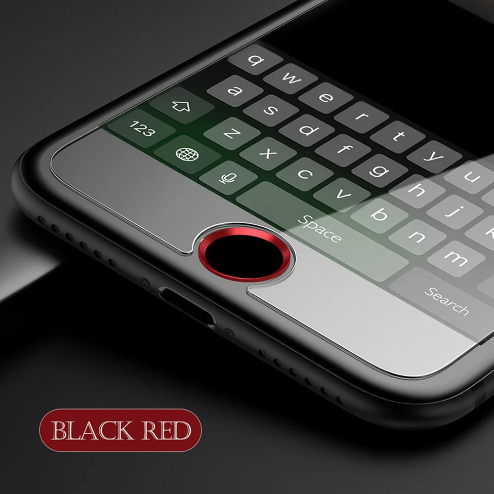 Black Red Универсальный кнопку домой Стикеры для apple iphone 8 7 6 plus 5 отпечатков пальцев Touch ID анти пот Экран протектор для iPad Air 2 3 4 наклейки на телефон наклейка на телефон наклейки для телефона Наклейки на телефон - Цвет: Black Red