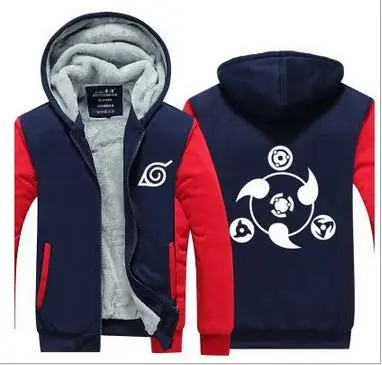 Новые худи с Наруто Аниме Учиха Косплей-костюм SASUKE пальто Uzumaki Naruto куртка с Наруто зимний, мужской, плотный молния светящиеся толстовки M-6XL