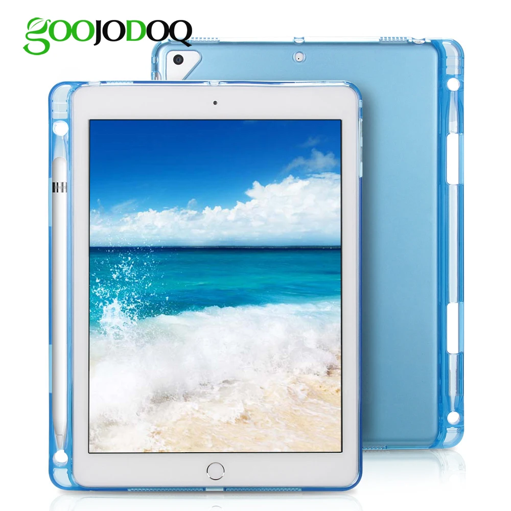 GOOJODOQ для iPad 10 2 2019 Чехол Pro 5 чехол с карандашом прозрачный кремний ТПУ мягкий