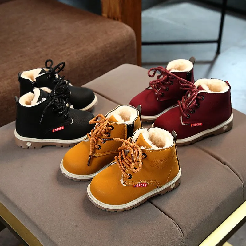 Лидер продаж детская обувь детские ботинки Martin для мальчиков зимняя плюшевая