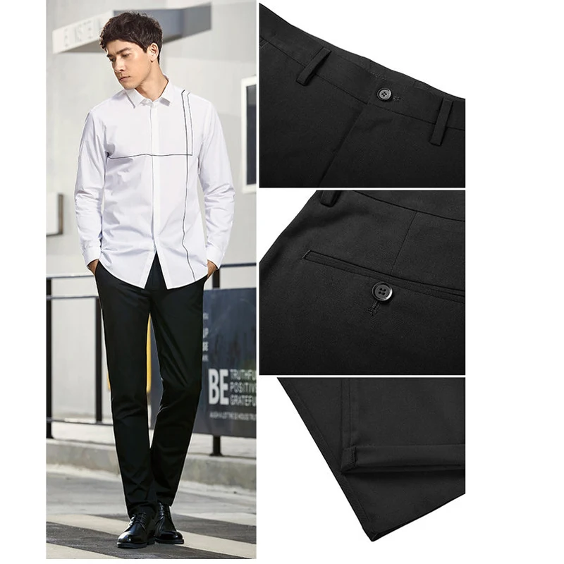 Seven7 Брендовые мужские повседневные брюки деловые прямые Стрейчевые