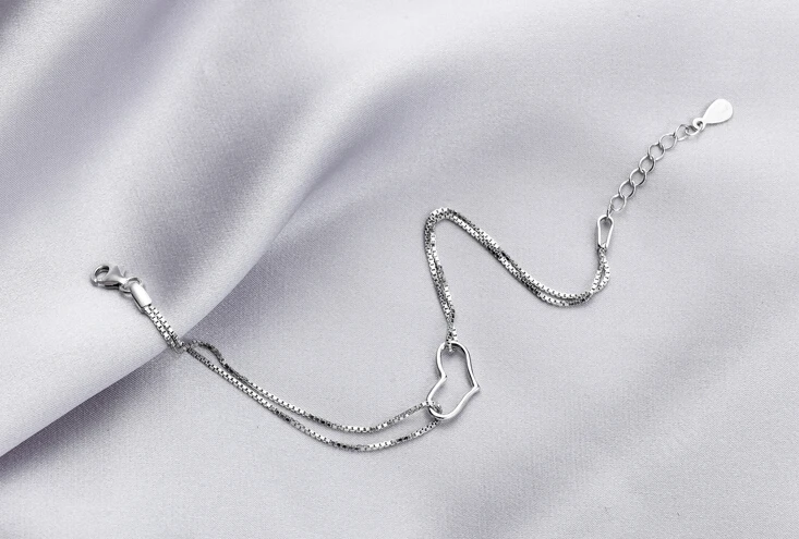 Silver Heart Bracelet 100% Guaranteed Real 925 Sterling with CZ | Украшения и аксессуары