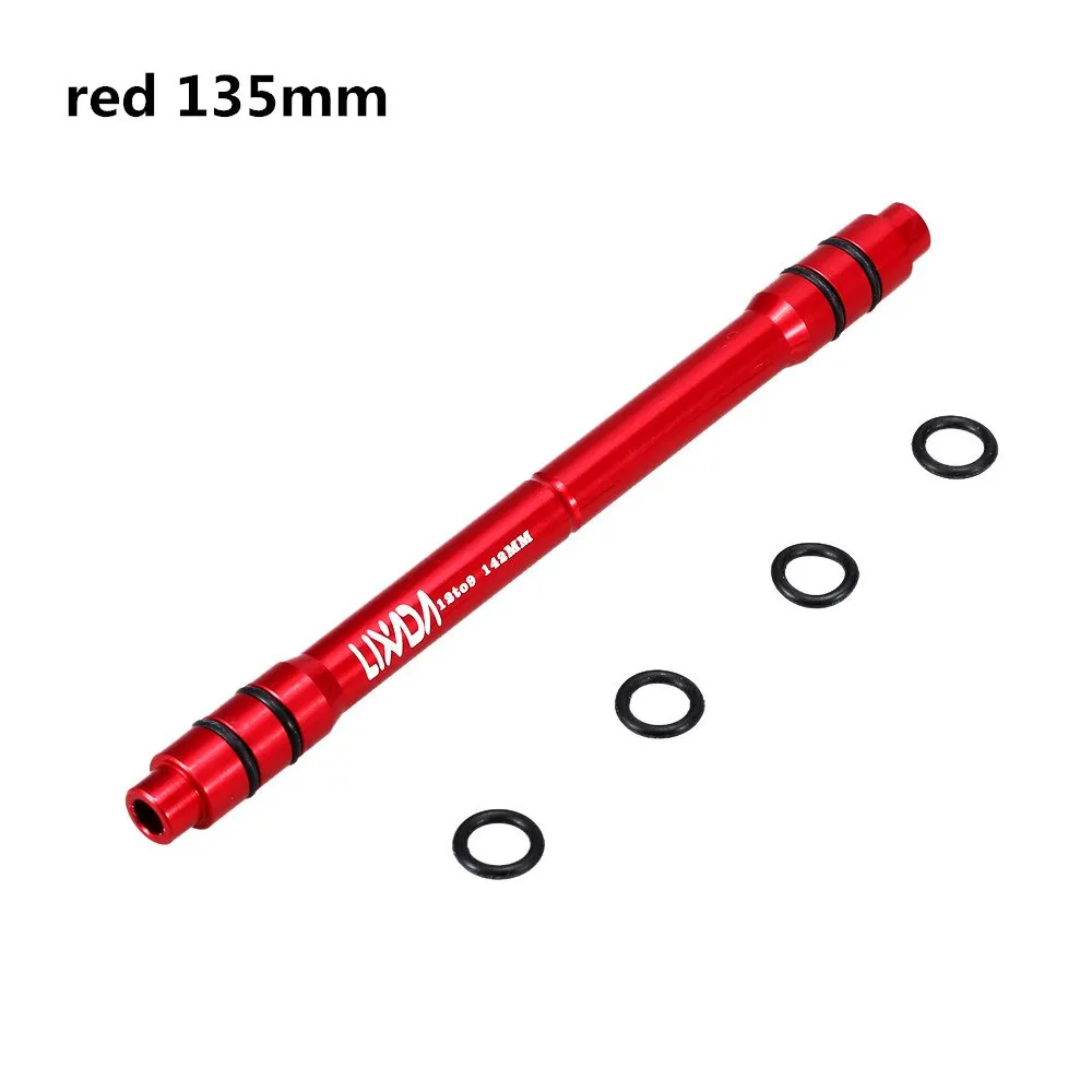 red 135mm Оси для велосипеда Lixada от 12 мм до 9 мм MTB шампур переднего колеса адаптер 100 135 142 148 мм запчасти для велосипеда - Цвет: red 135mm