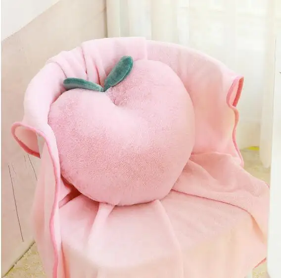 cushion with blanket Игрушек! Милые плюшевые игрушки милые сладкие фрукты розовый персик сумка через плечо мягкая подушка одеяло девушка творческий подарок на день рождения 1 шт - Цвет: cushion with blanket