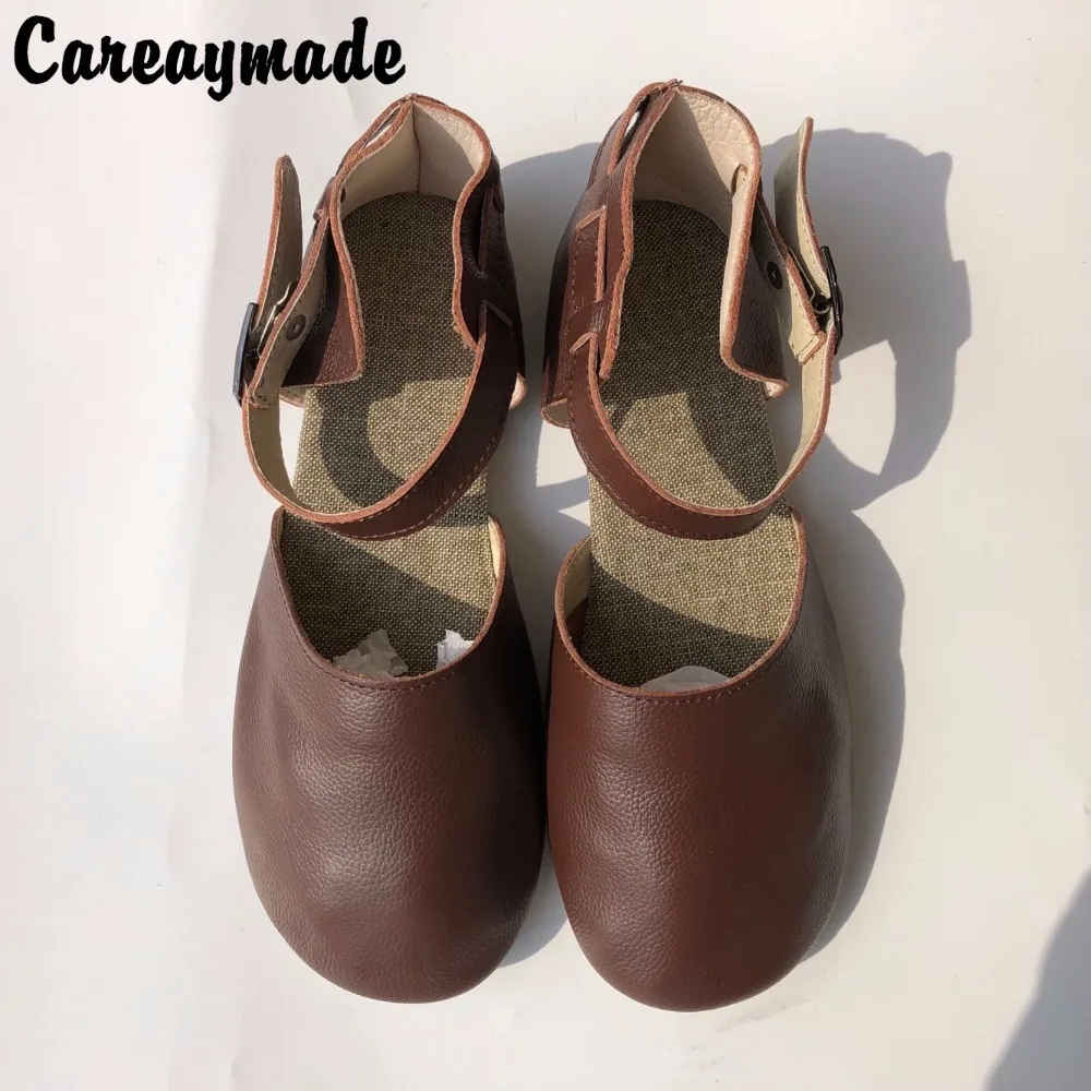 Careaymade Лидер продаж Новые однотонные кожаные туфли ручной работы в стиле Sen female