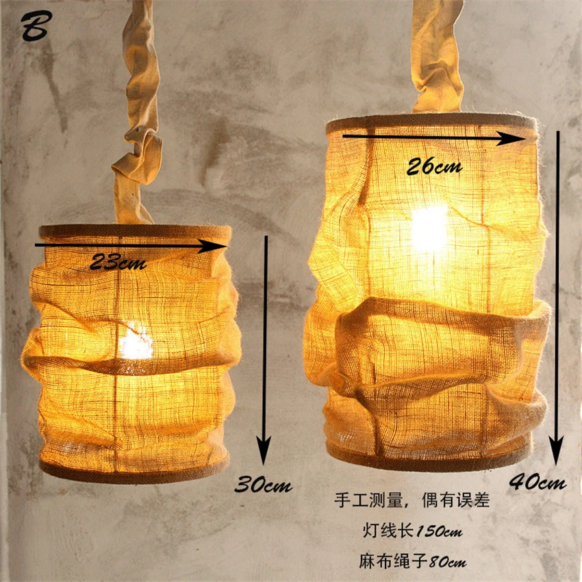 買取 ハンドメイドコットンリネンランタンペンダントライト生地レストランのリビングルームは、研究国ホテル照明器具