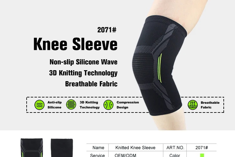 1 Piece Sports Knee Brace Compression Sleeve Elastic Non-Slip 3D Circular Knitting Provides Fitness Running Cycling Knee Pad
