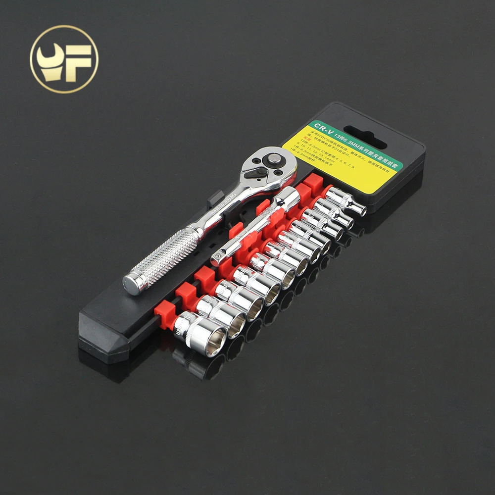 YOFE 13 штук 1/4 &quot4-14 мм торцевой гаечный ключ головка Метрическая гаечная Набор