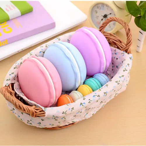 Kawaii цветной Макарон большая коробка для хранения Шкатулка Pill случае подарок на