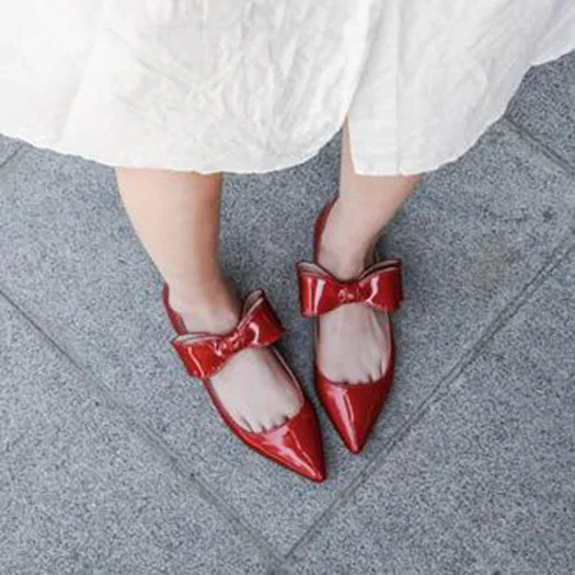 Бордовый Милый балерина Bling Bling женщин розовый сверкание цехин Мэри Джейн сердце Большой лук Остроконечные плед Свадебная балетная обувь плоские красный европейская Мода красивая отправка капель весенняя осень - Цвет: Бордовый