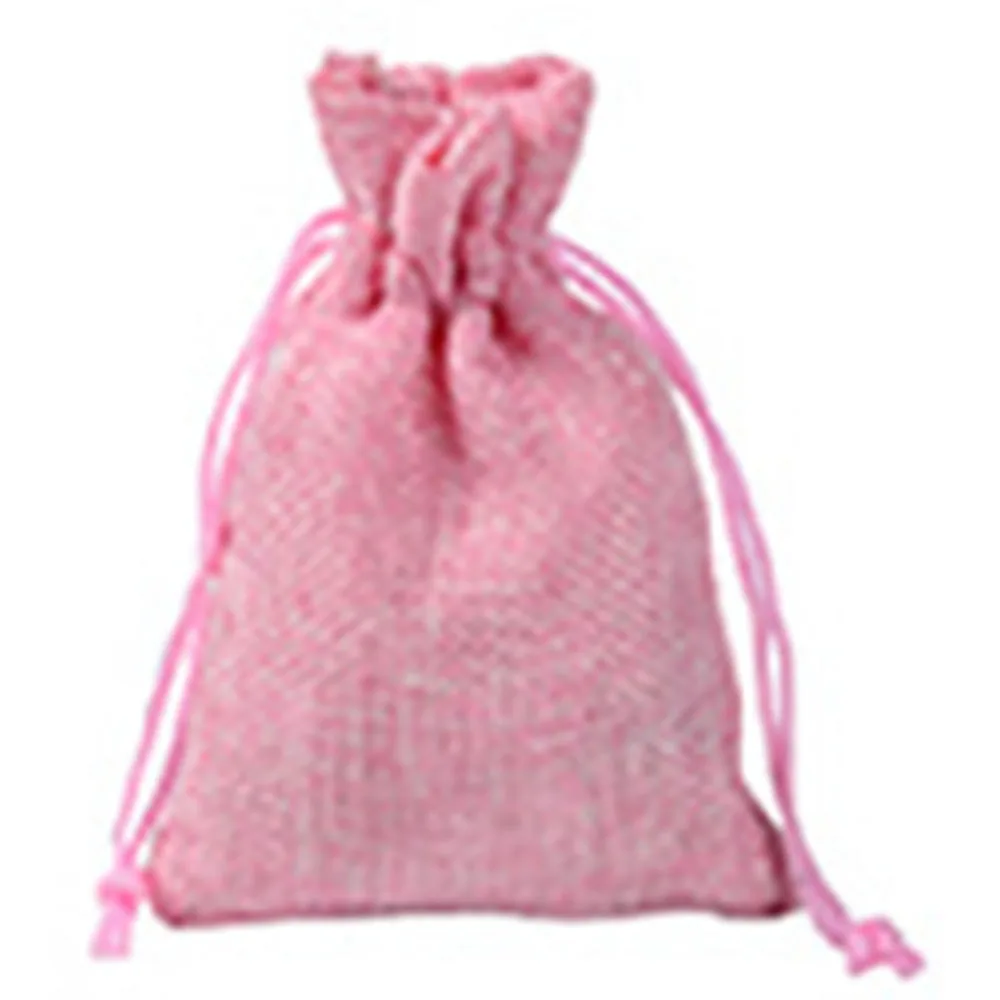Pink 1Pcs Shopping Bag Colorful Imitation linen Storage Package Bags Drawstring Bag Travel Women Cloth Bag Gift Pouch - Цвет: Pink