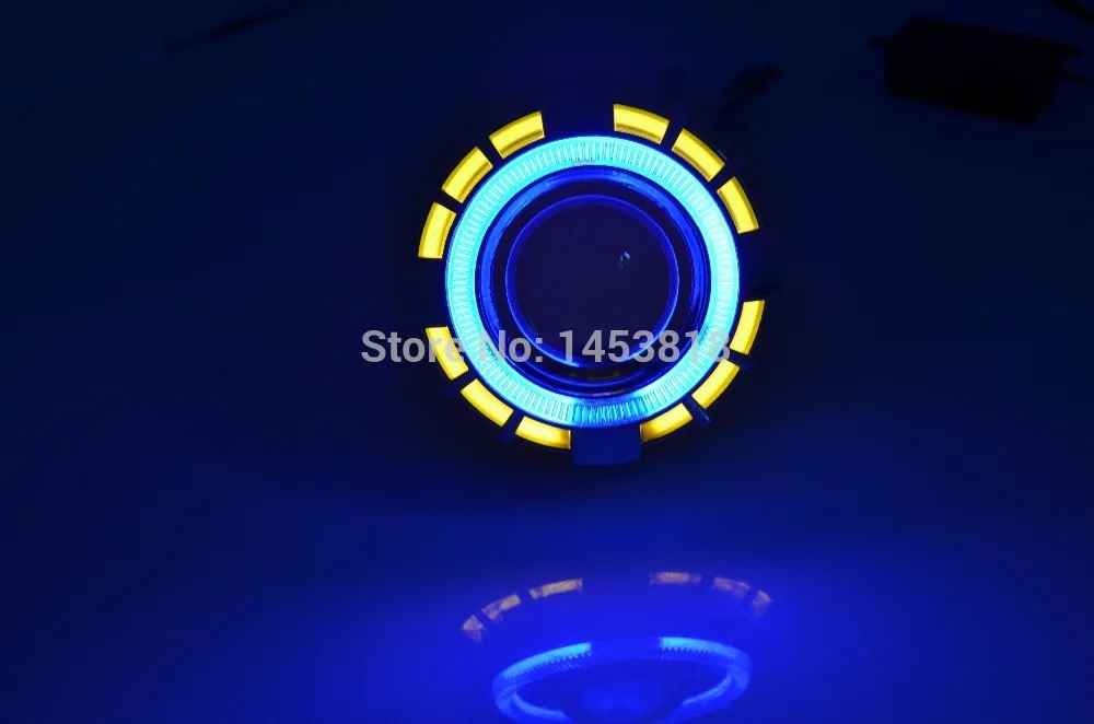 3.0HQT ccfl двойной ангельские глазки 3 дюйма HID объектив проектора H4 H1 H7 H11 синий