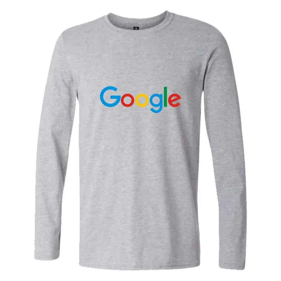 Это Google microsoft пуловер Футболка мужская хлопок с длинным рукавом Печатный узор Повседневная футболка Homme мужчины/женщины плюс размер