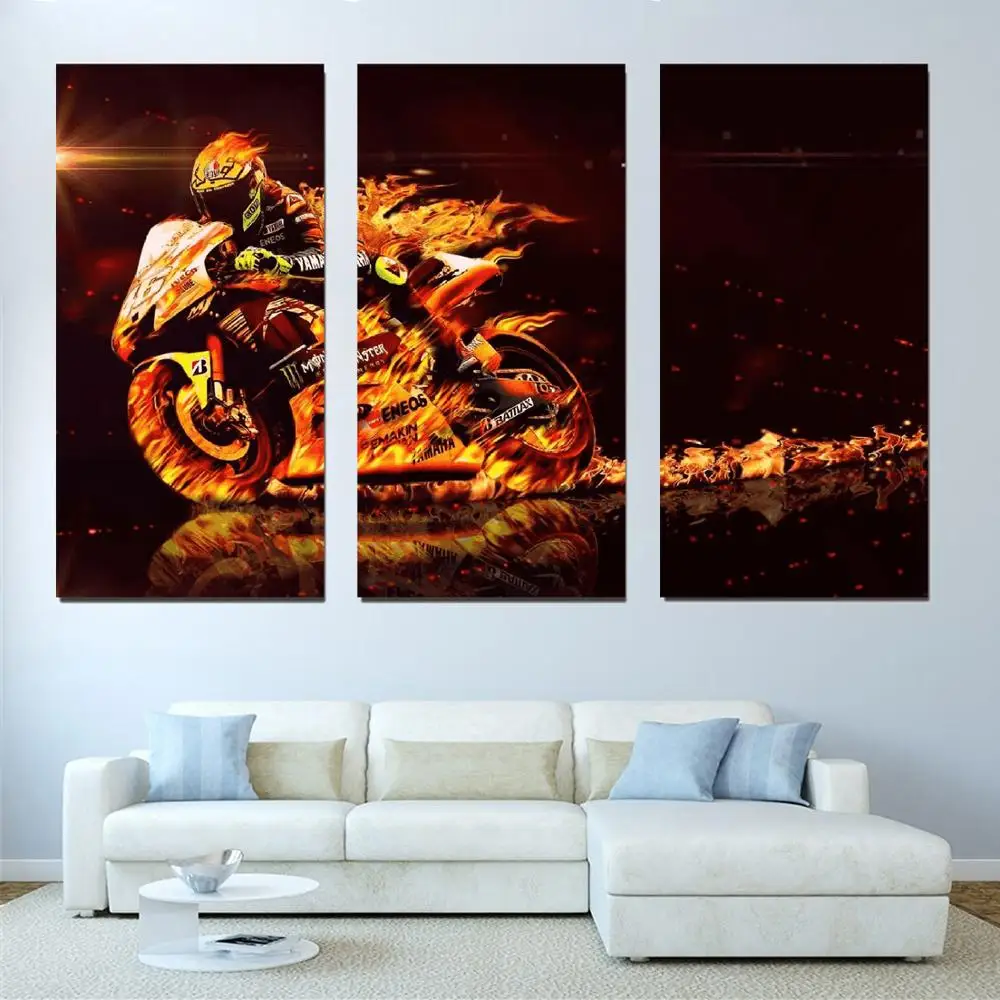 

Drop shipping 3 Panel printed painting Motorcycle Canvas Wall Art Picture Home Decoration Living Room Modern painting LS266