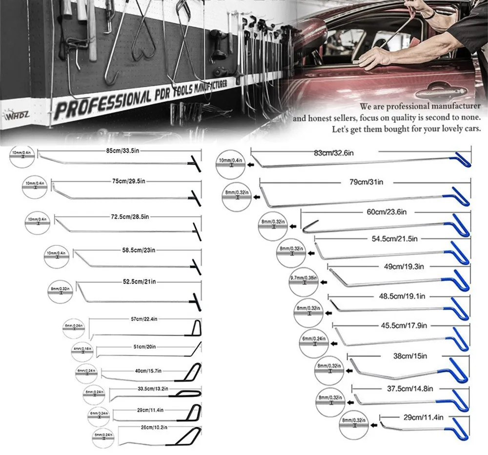 21 шт. вмятин ремонтные штоки dent молоток клеевой пистолет инструменты для авто Tap Down светильник линейная