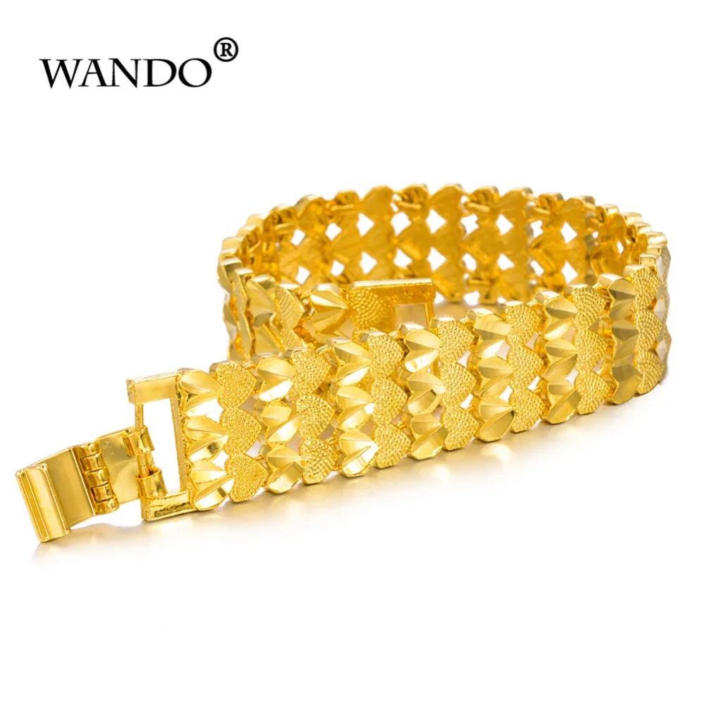 Wando ювелирные изделия эфиопские мужские стильные широкие браслеты золотого