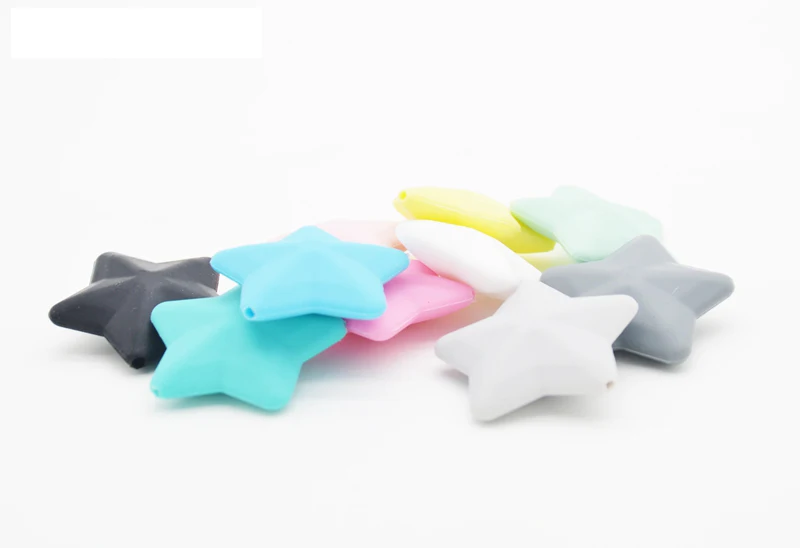 Lemon Comeon, 5 шт., силиконовая звезда, BPA бесплатно, силиконовые бусины, игрушка для грызунов, подарок для медсестры, сделай сам, цепочка для соски, ожерелье, прорезыватель, аксессуары
