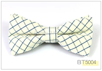 New Men Fashion Classic Plaid Cotton Bowtie Neckwear Adjustable Mens Bow Tie for wedding england style ties - Цвет: BT5004
