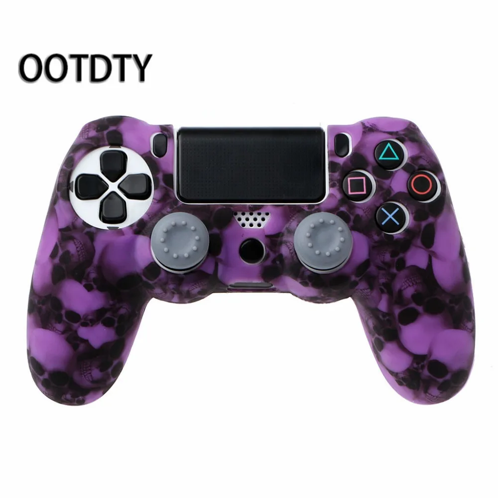 Skull Silicone Gamepad Cover Case + 2 Joystick Caps For PS4 Pro Slim Controller | Электроника