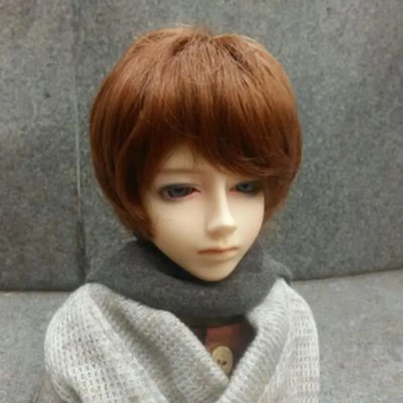 1/3 1/4 1/6 новый стиль Bjd SD кукольный парик короткий коричневый высокотемпературный