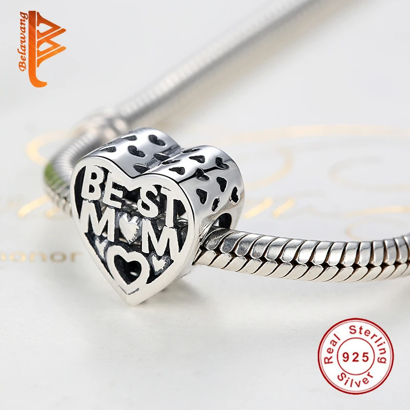 Модные бусины из стерлингового серебра 925 пробы подвески Европейские Бусины Best MOM