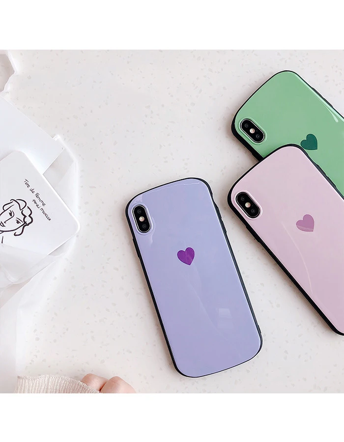 Glam чехол для телефона простой милый чехол для телефона с сердечком для iPhone XS Max XR XS X 8plus 8 7plus 7 6 S/6 Plus мягкая задняя крышка из ТПУ