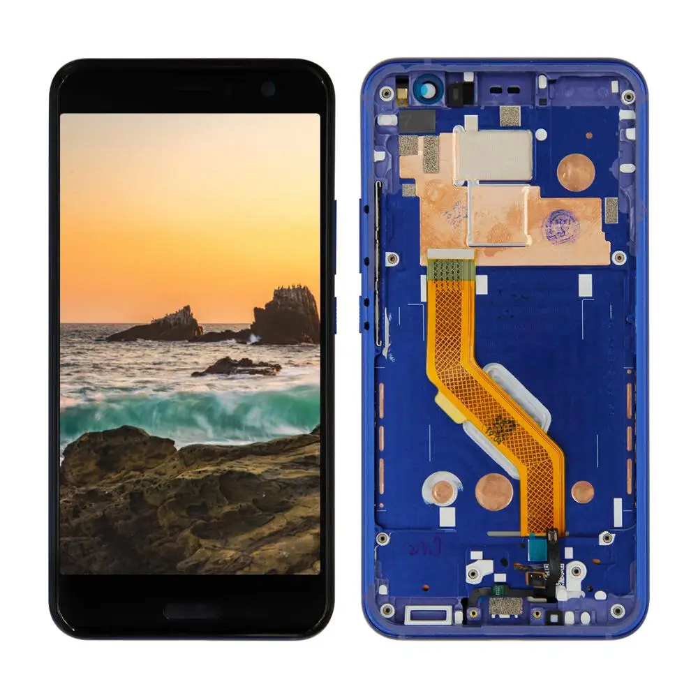 ЖК-дисплей Дисплей для htc U11 ЖК-дисплей U-3w U-1w U-3u Дисплей для htc U 11 U-3w ЖК-дисплей Экран сенсорный экран, дигитайзер, для сборки, с синей рамкой+ Инструменты