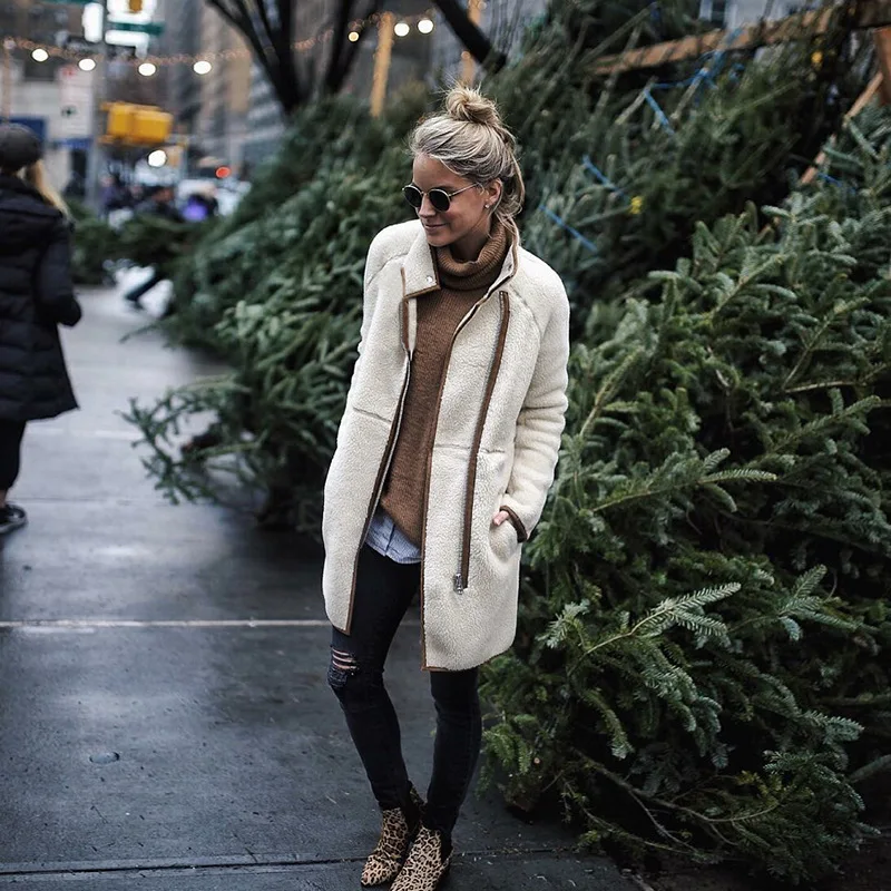 Модные женские туфли теплая зимняя водолазка куртка на молнии утолщаются осень