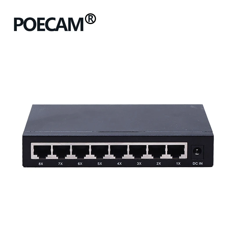 8 Порты и разъёмы Gigabit Ethernet коммутатор для рабочего стола RJ45 RTL8370 Чипсет 10/100/1000